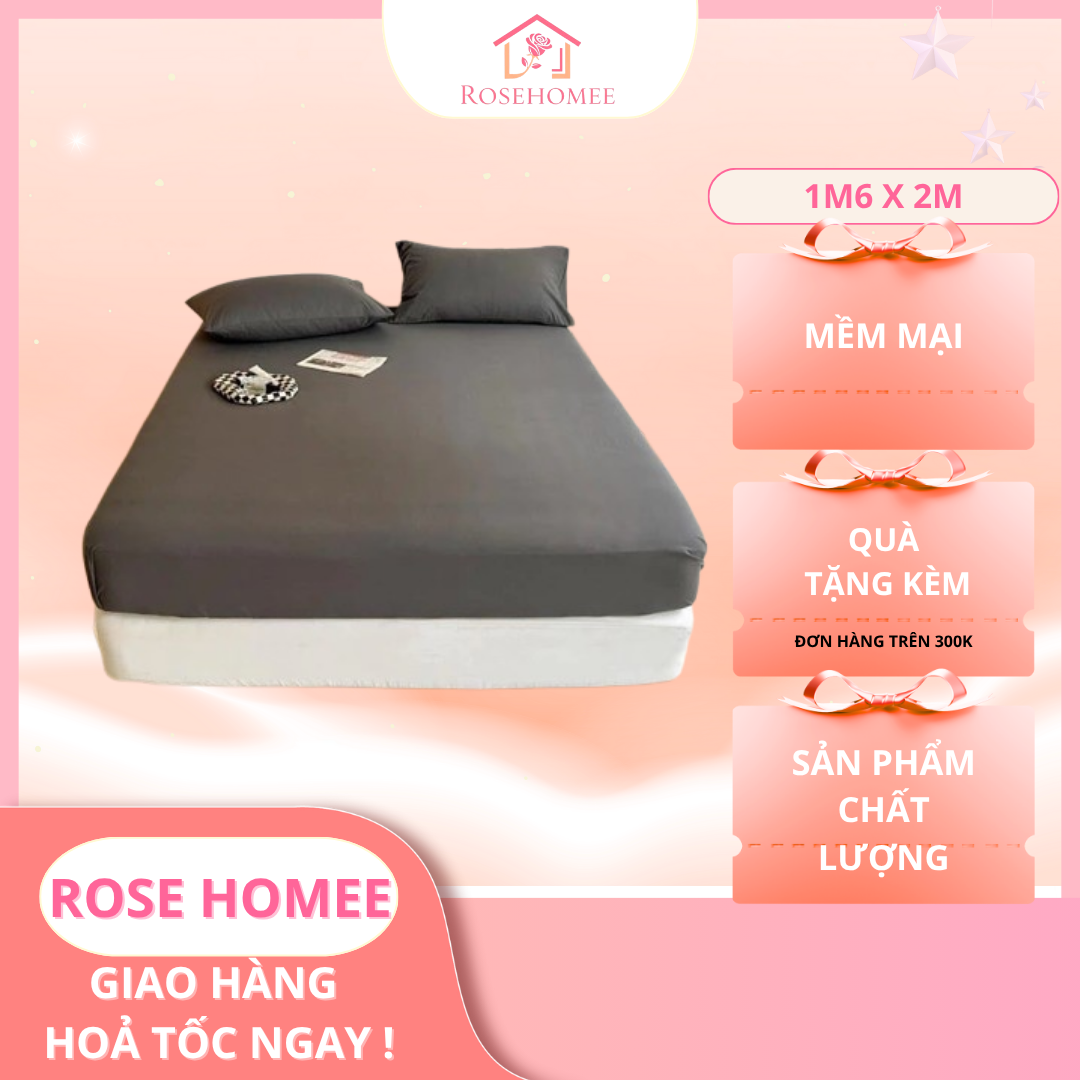 Chăn ga giường Ga giường Cotton Tici bo chun không kèm vỏ gối mềm mịn không phai màu