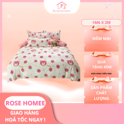 Trọn Bộ Chăn Phao Ga Gối Cotton Poly Mẫu Con Mắt - Hàng Nhập [Loại Bông Dày]